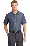 Red Kap CS20 Short Sleeve Striped Industrial Work Shirt