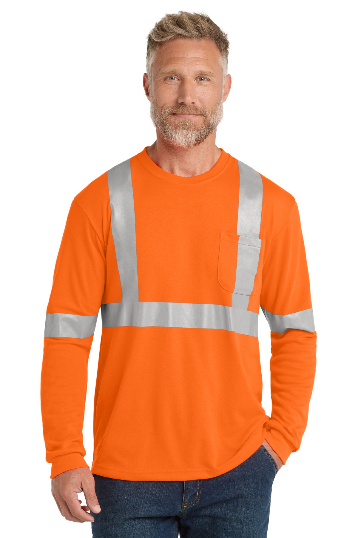 CornerStone CS401LS ANSI 107 Class 2 Long Sleeve Safety T-Shirt