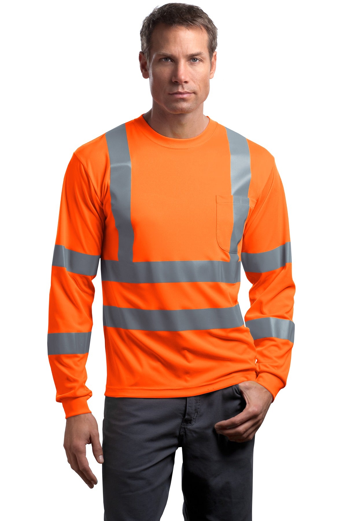 CornerStone CS409 ANSI 107 Class 3 Long Sleeve Snag-Resistant Reflective T-Shirt