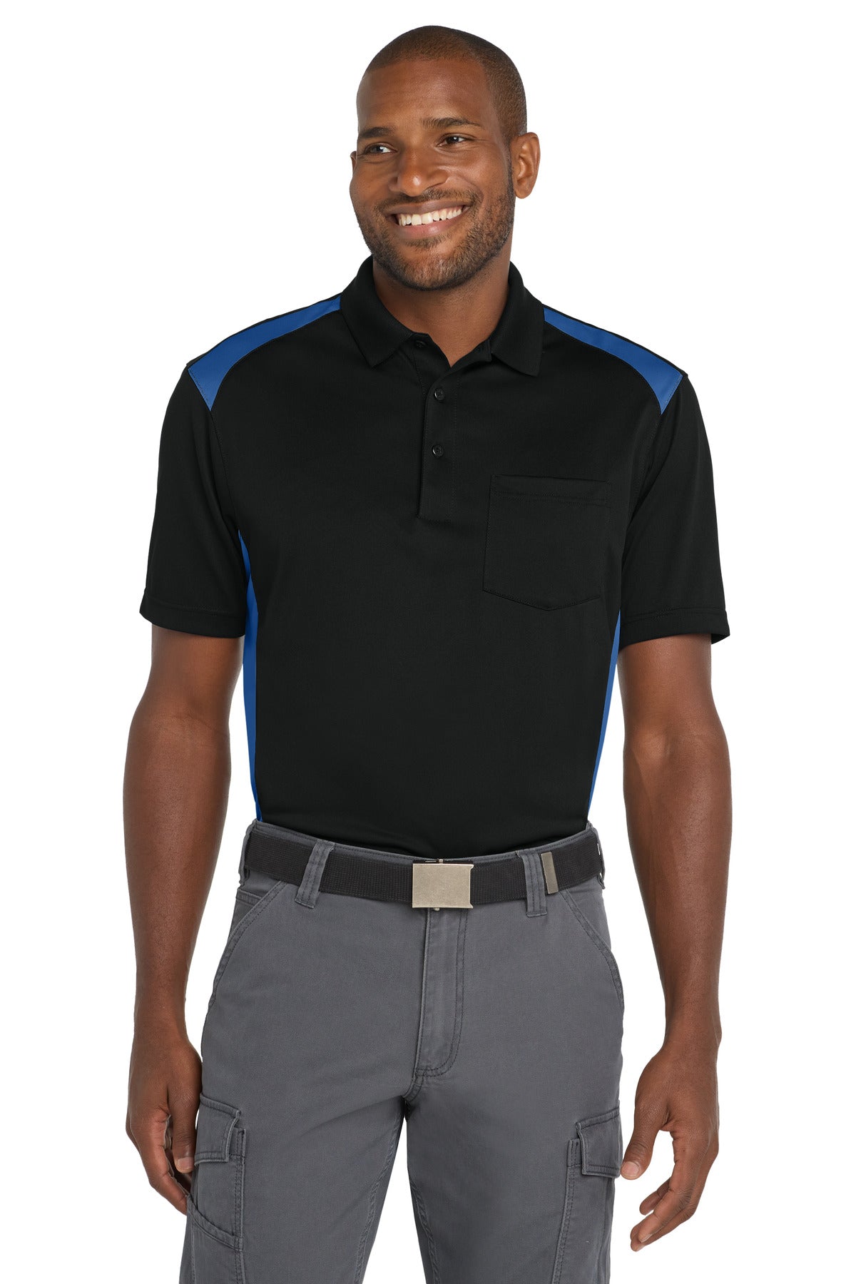 CornerStone CS416 Select Snag-Proof Two Way Colorblock Pocket Polo