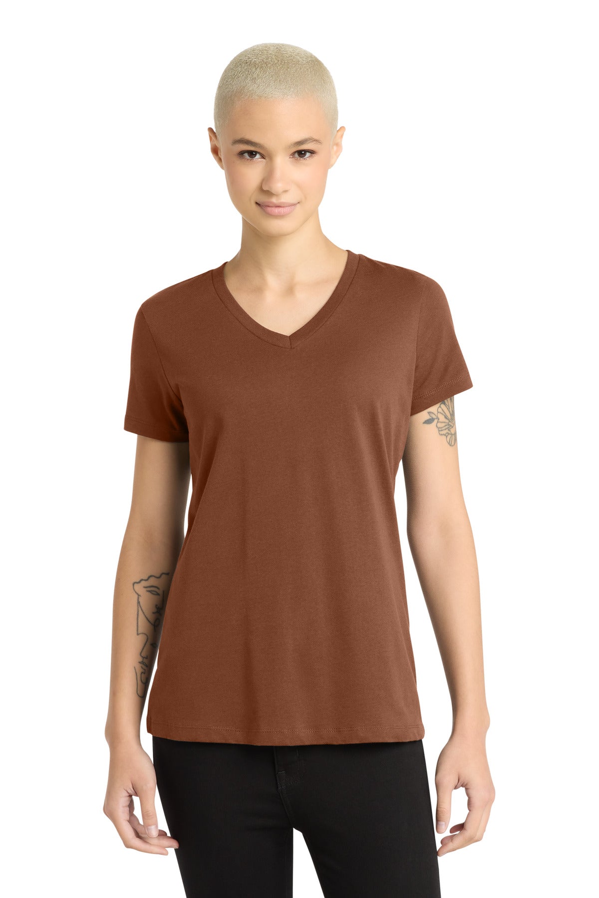 Playera cuello en V Perfect Weight ® para mujer - 4.3 oz | District DM1170L