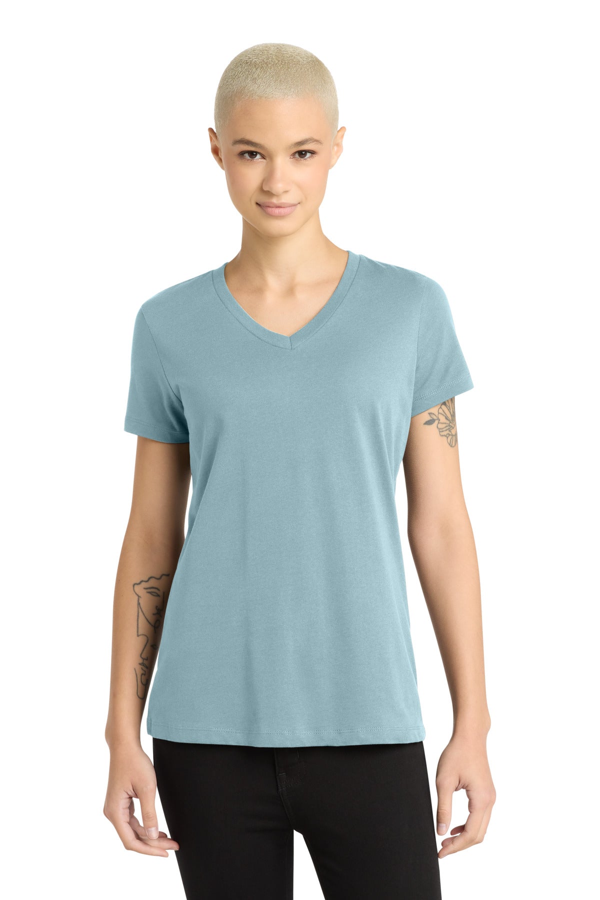 Playera cuello en V Perfect Weight ® para mujer - 4.3 oz | District DM1170L