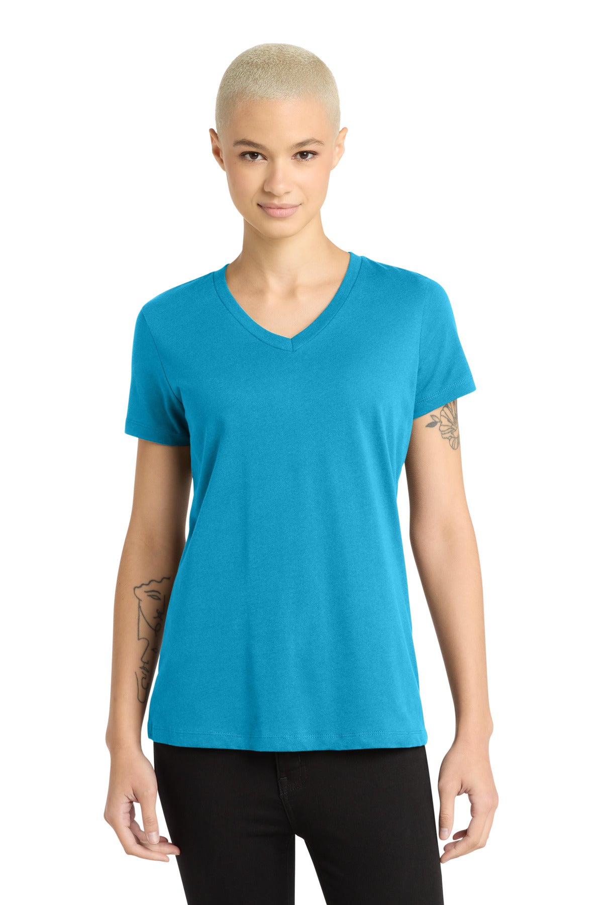 Playera cuello en V Perfect Weight ® para mujer - 4.3 oz | District DM1170L