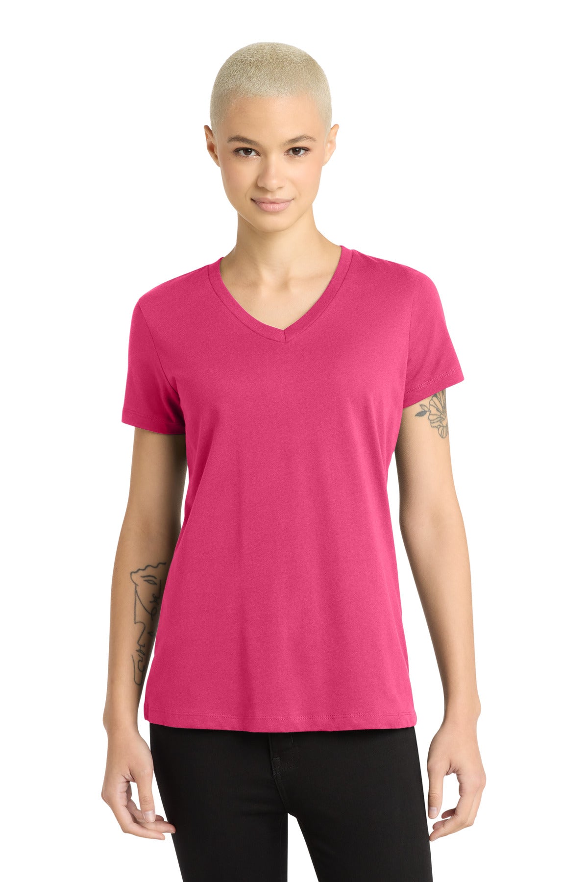 Playera cuello en V Perfect Weight ® para mujer - 4.3 oz | District DM1170L