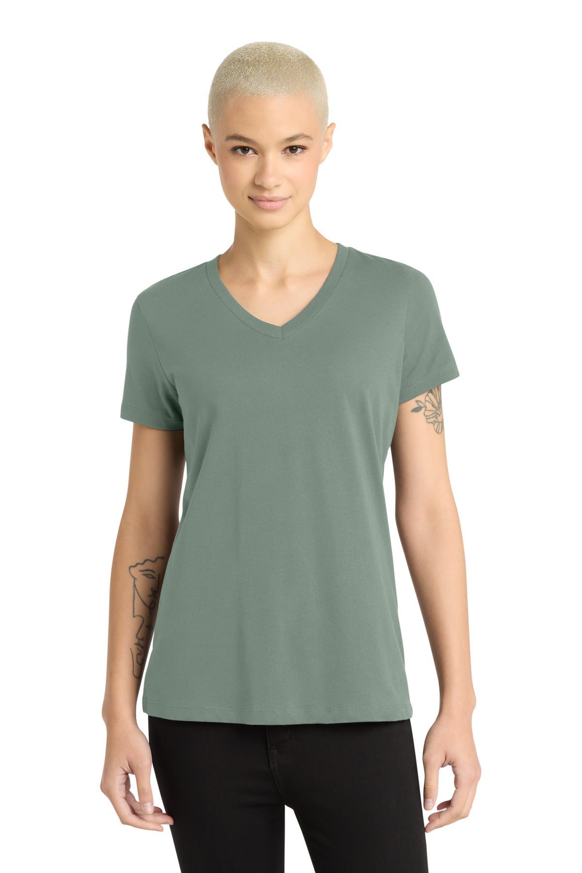 Playera cuello en V Perfect Weight ® para mujer - 4.3 oz | District DM1170L