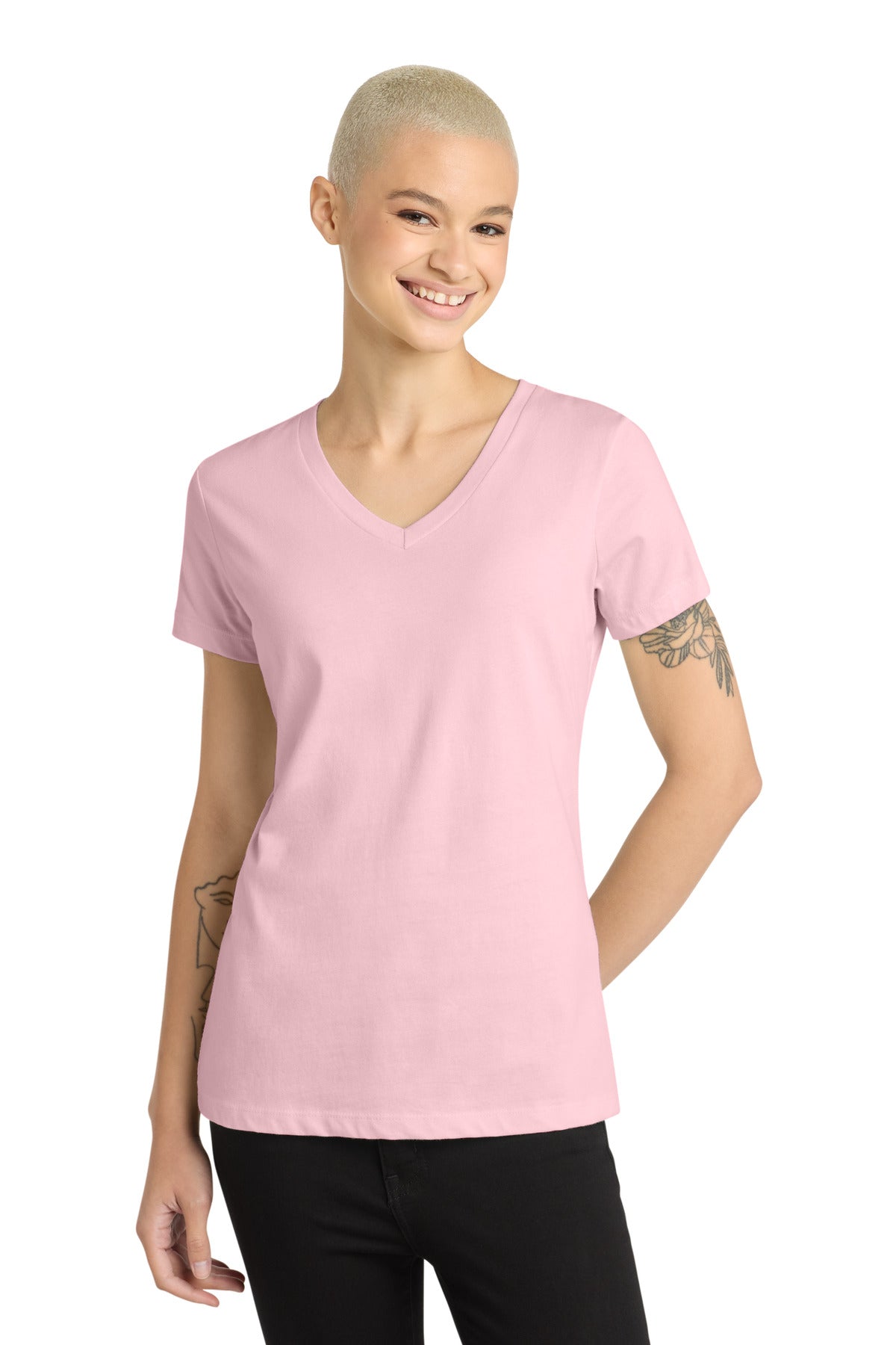 Playera cuello en V Perfect Weight ® para mujer - 4.3 oz | District DM1170L