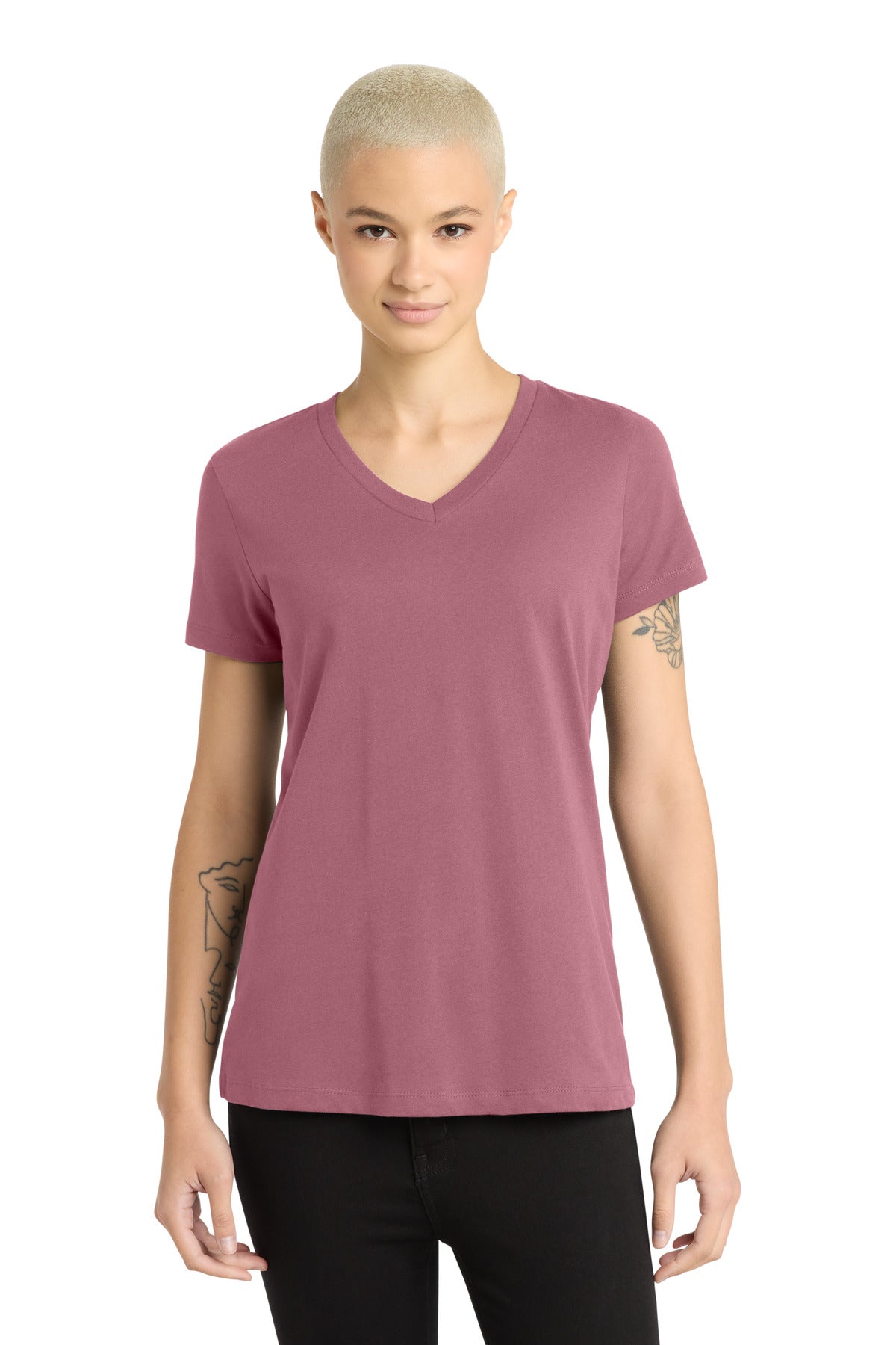 Playera cuello en V Perfect Weight ® para mujer - 4.3 oz | District DM1170L