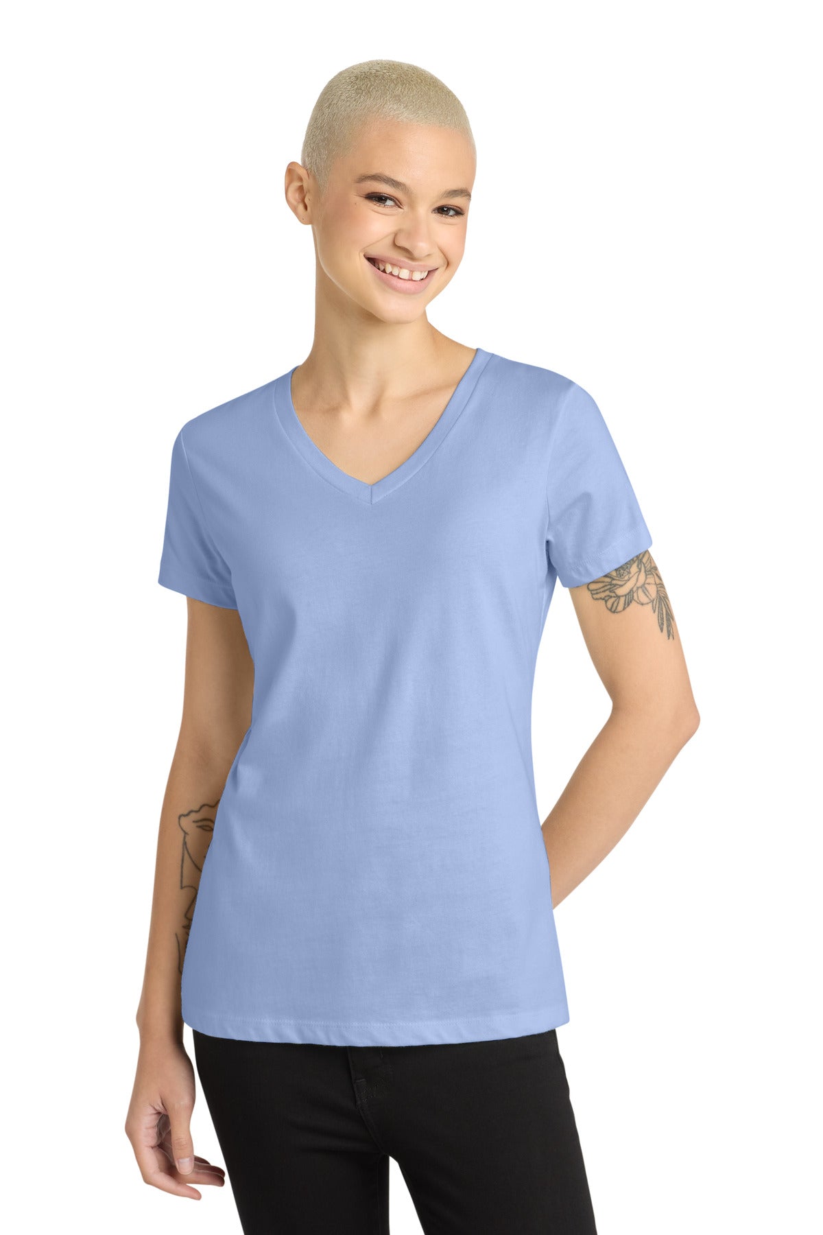 Playera cuello en V Perfect Weight ® para mujer - 4.3 oz | District DM1170L