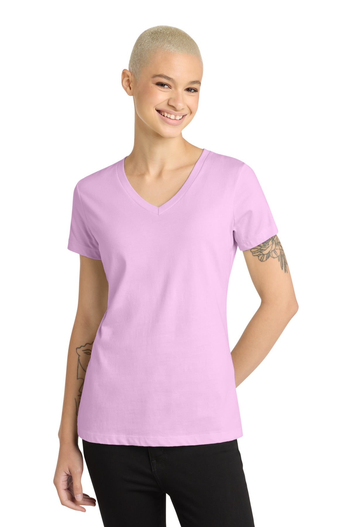Playera cuello en V Perfect Weight ® para mujer - 4.3 oz | District DM1170L