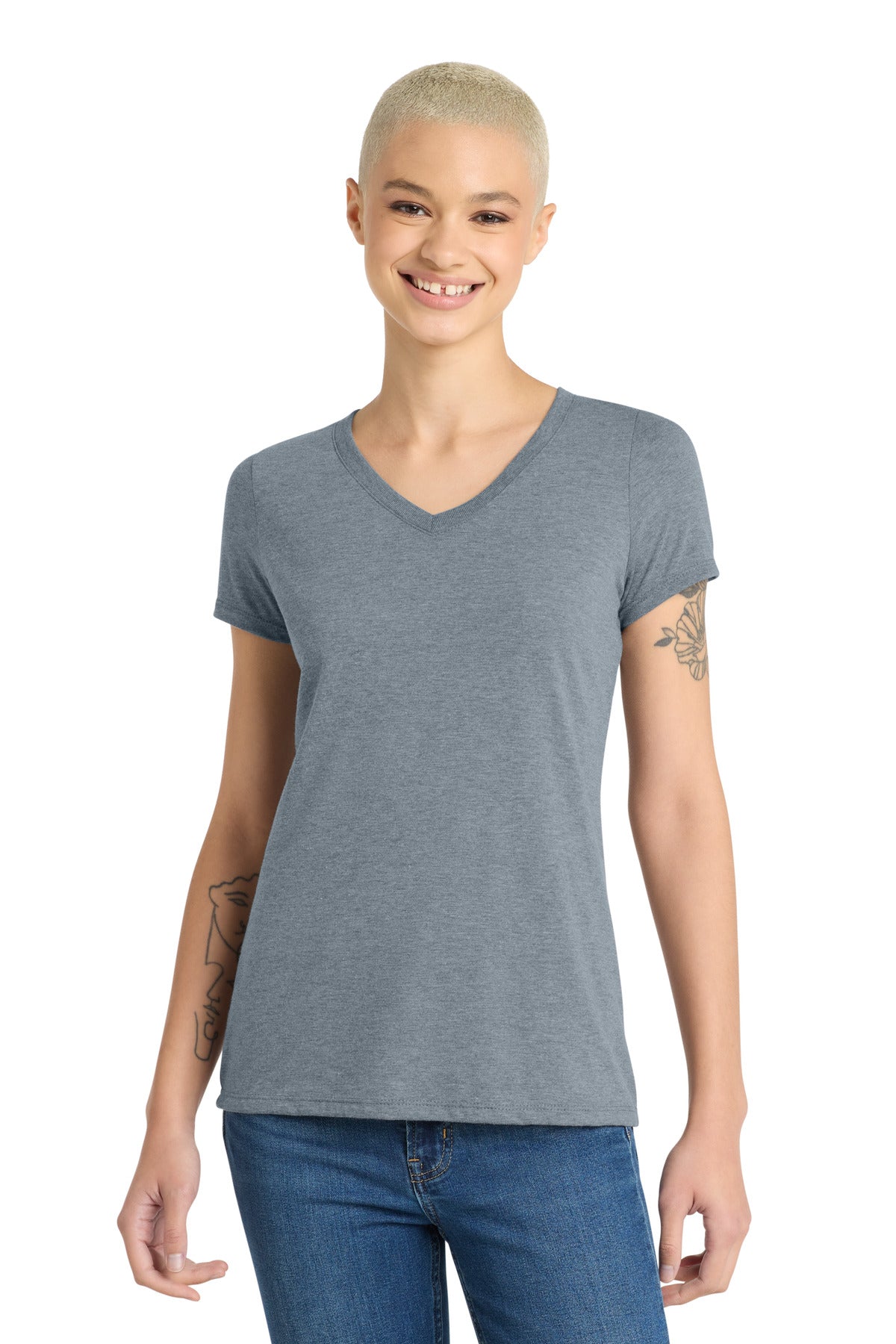 Playera Perfect Tri ® de mujer con cuello en V - 4.5 oz | District DM1350L