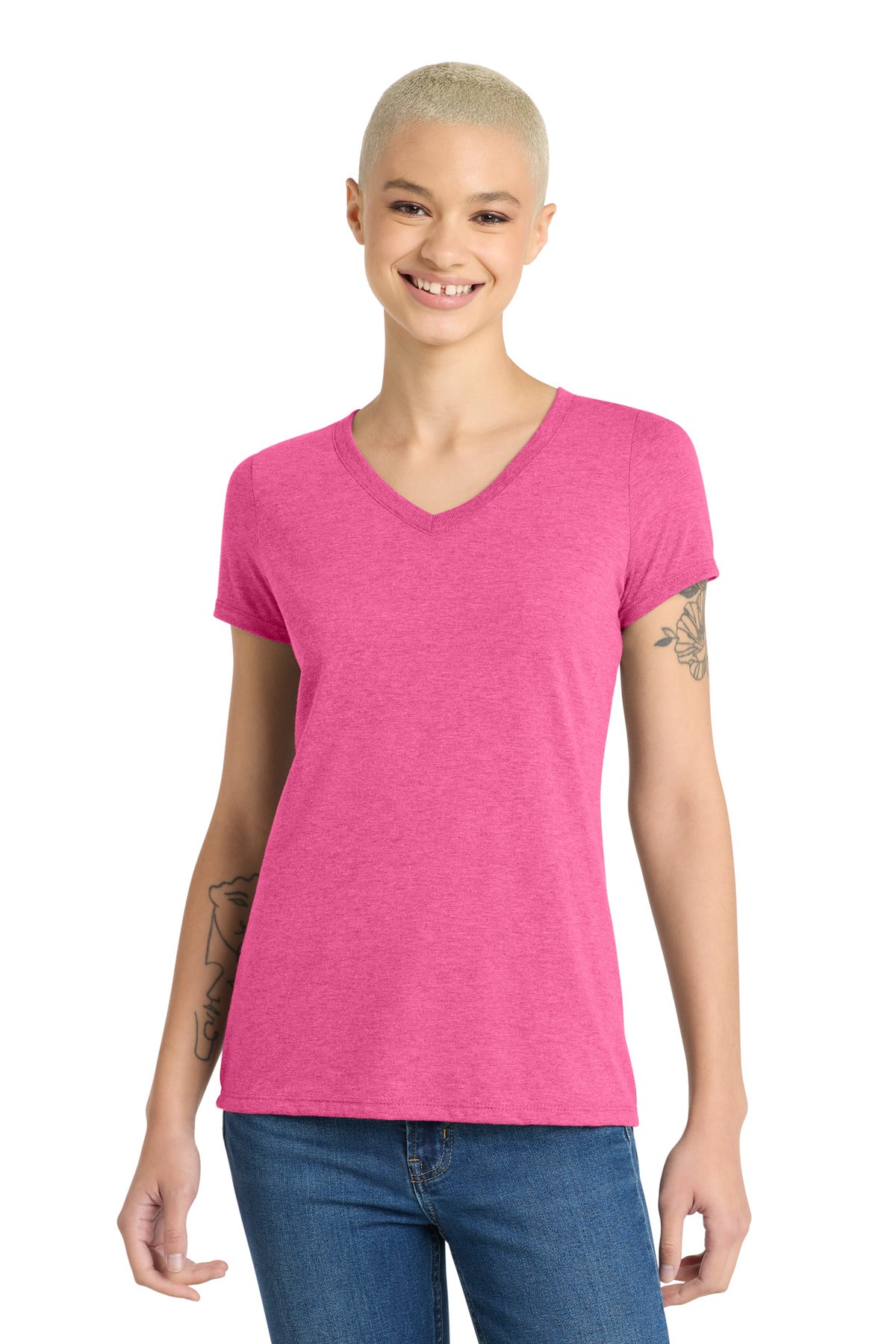 Playera Perfect Tri ® de mujer con cuello en V - 4.5 oz | District DM1350L