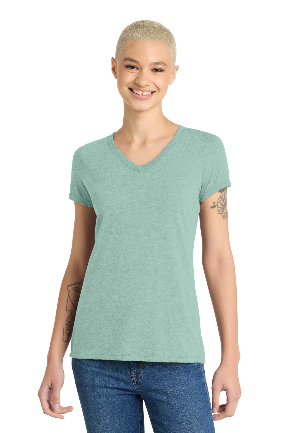 Playera Perfect Tri ® de mujer con cuello en V - 4.5 oz | District DM1350L