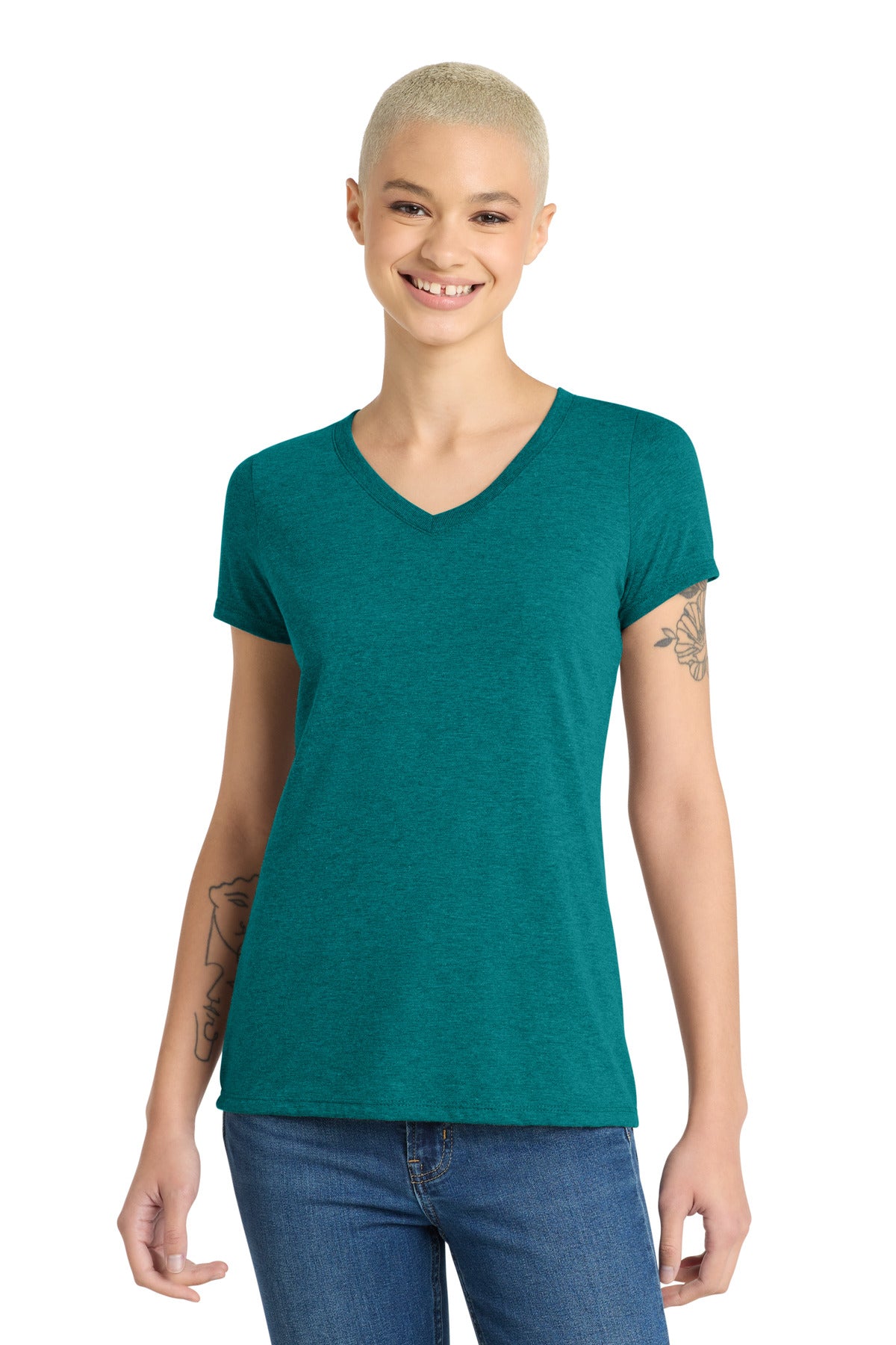 Playera Perfect Tri ® de mujer con cuello en V - 4.5 oz | District DM1350L