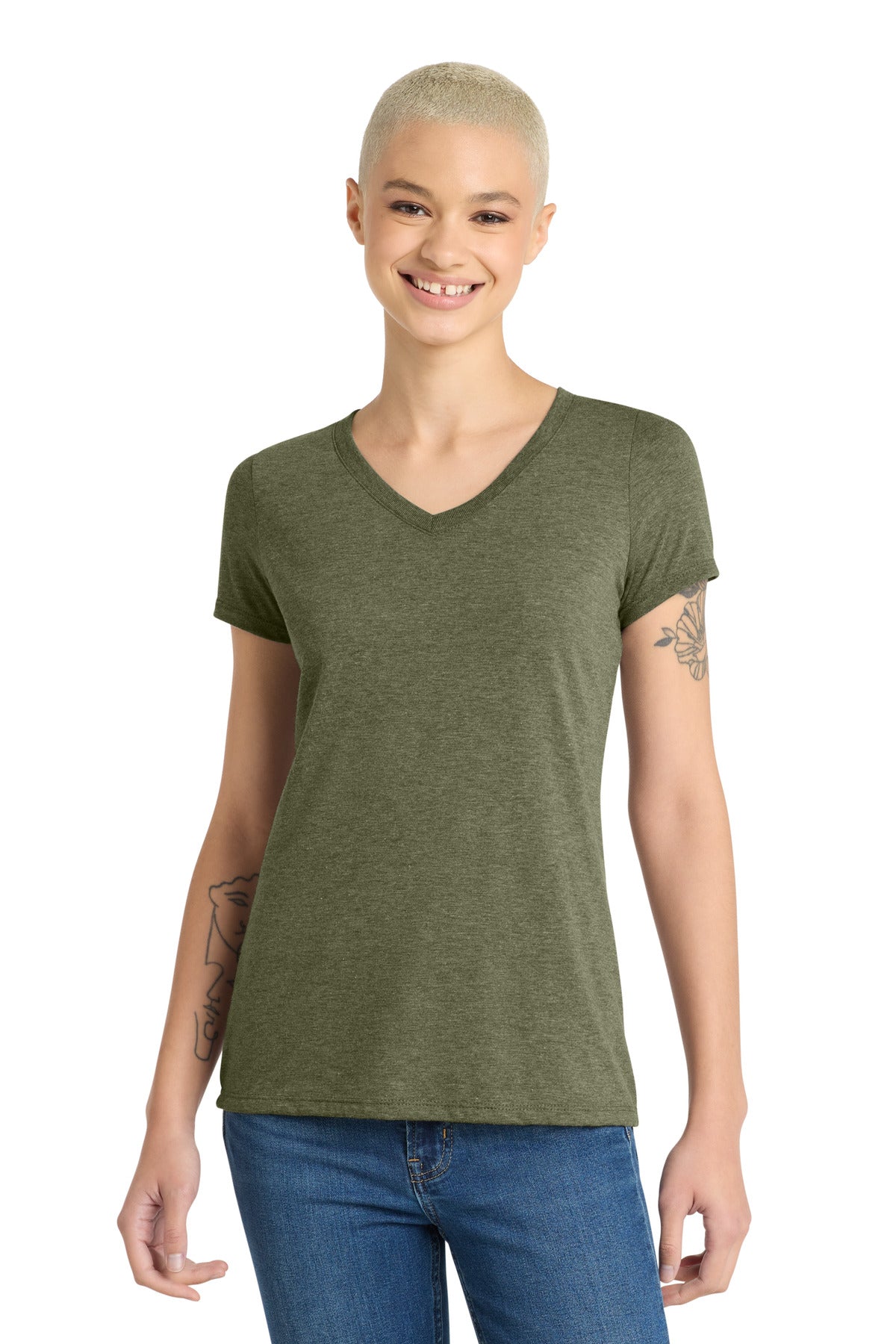Playera Perfect Tri ® de mujer con cuello en V - 4.5 oz | District DM1350L