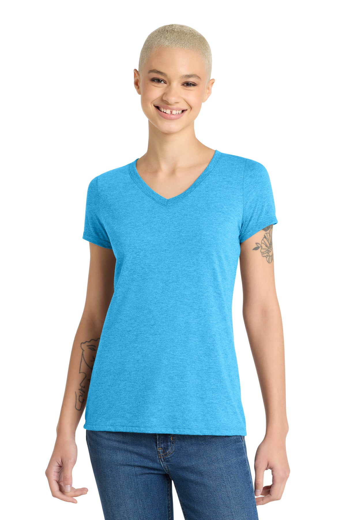 Playera Perfect Tri ® de mujer con cuello en V - 4.5 oz | District DM1350L