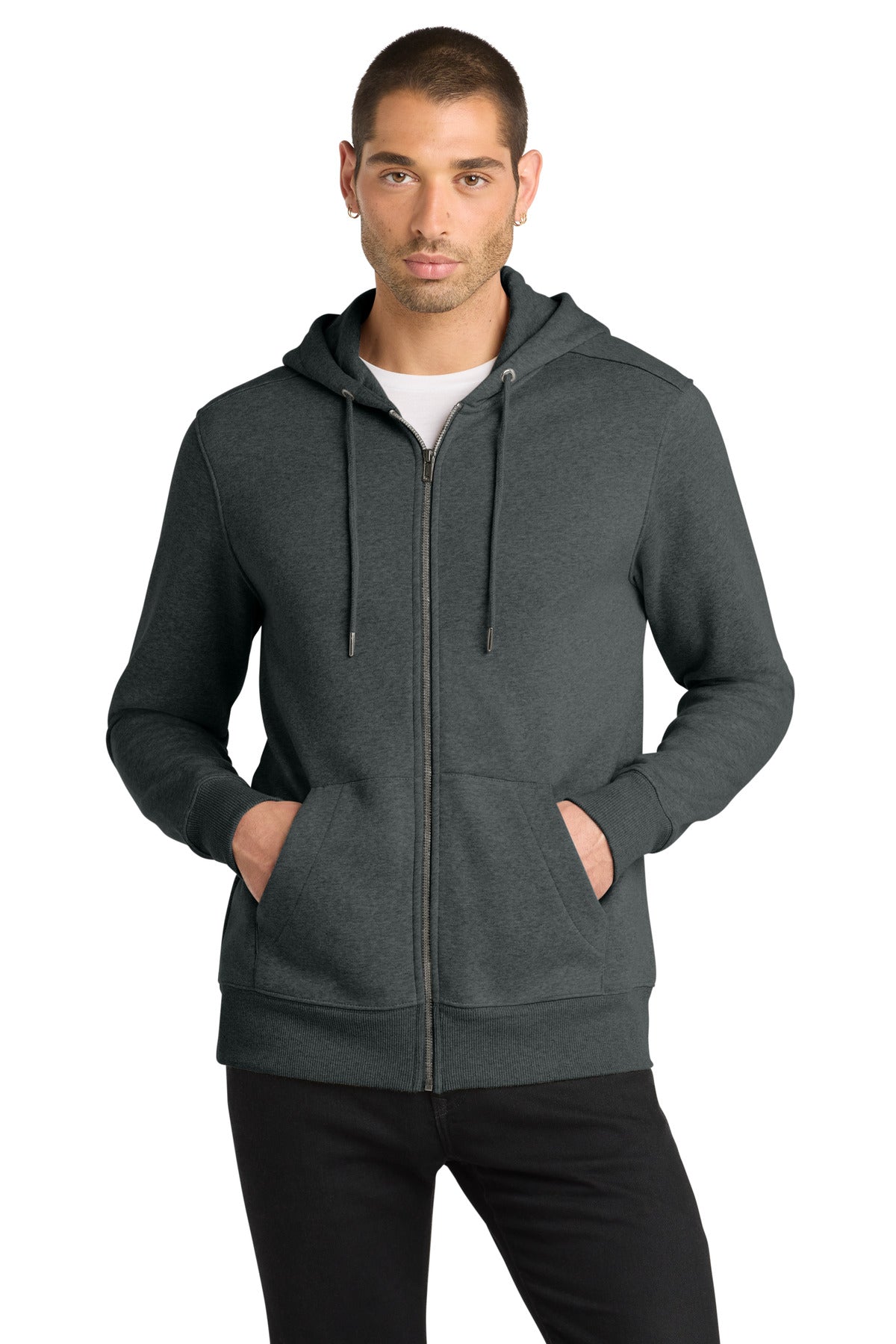 District DT1103 Perfect Weight Fleece Full-Zip Hoodie