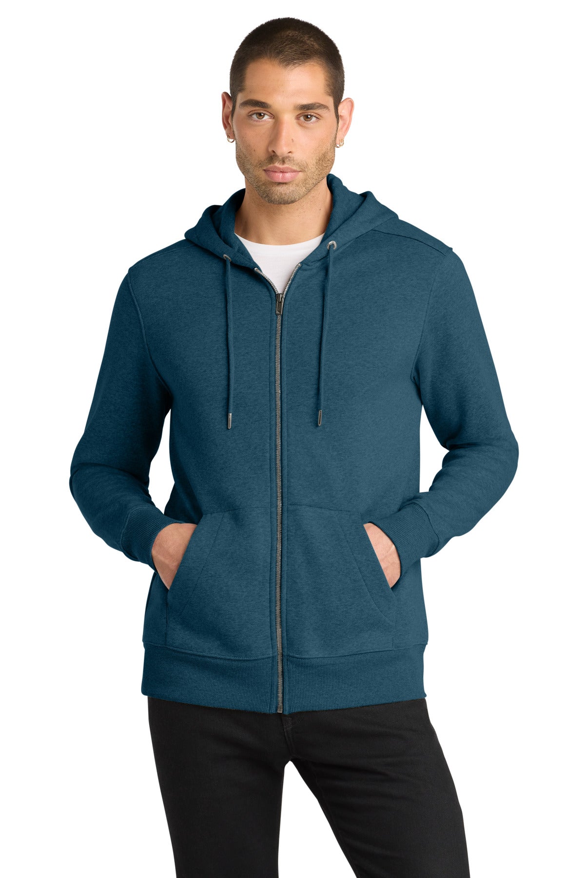 District DT1103 Perfect Weight Fleece Full-Zip Hoodie