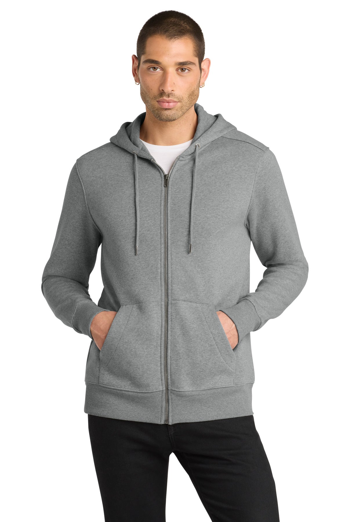 District DT1103 Perfect Weight Fleece Full-Zip Hoodie
