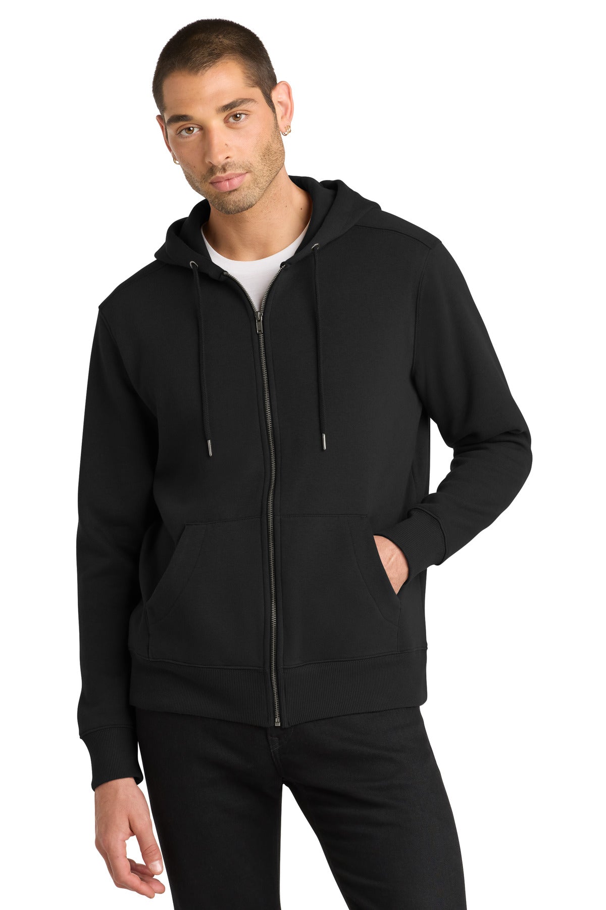 District DT1103 Perfect Weight Fleece Full-Zip Hoodie