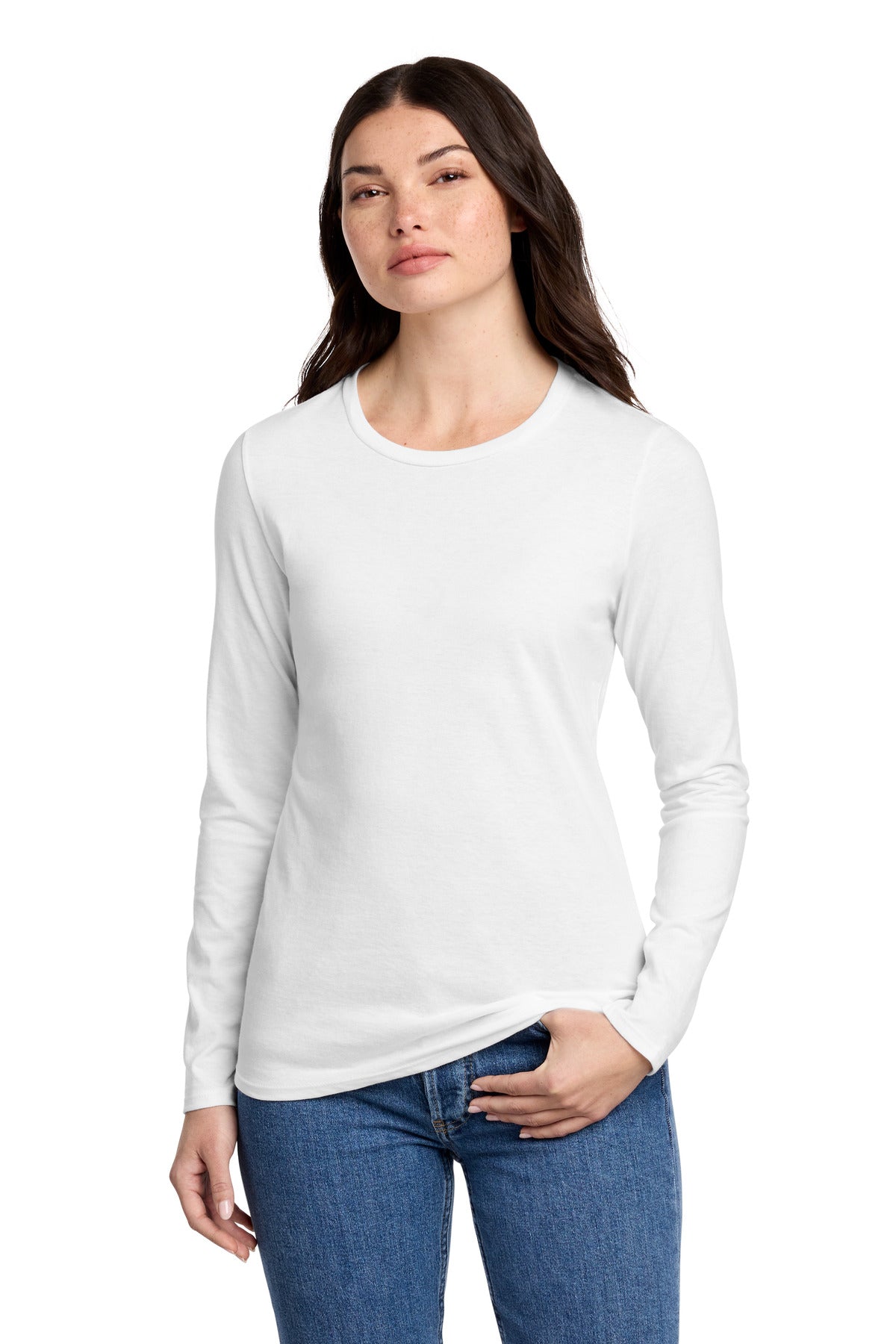 District DT110 Women's Perfect Blend CVC Long Sleeve Tee