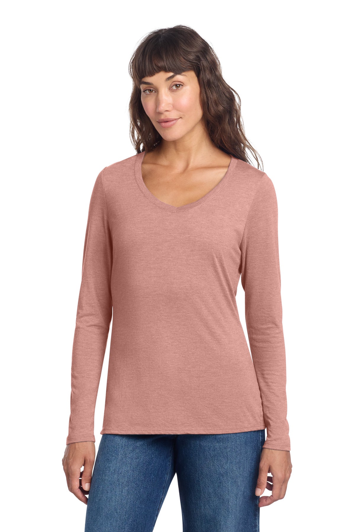 District DT135 Women's Perfect Tri Long Sleeve V-Neck Tee
