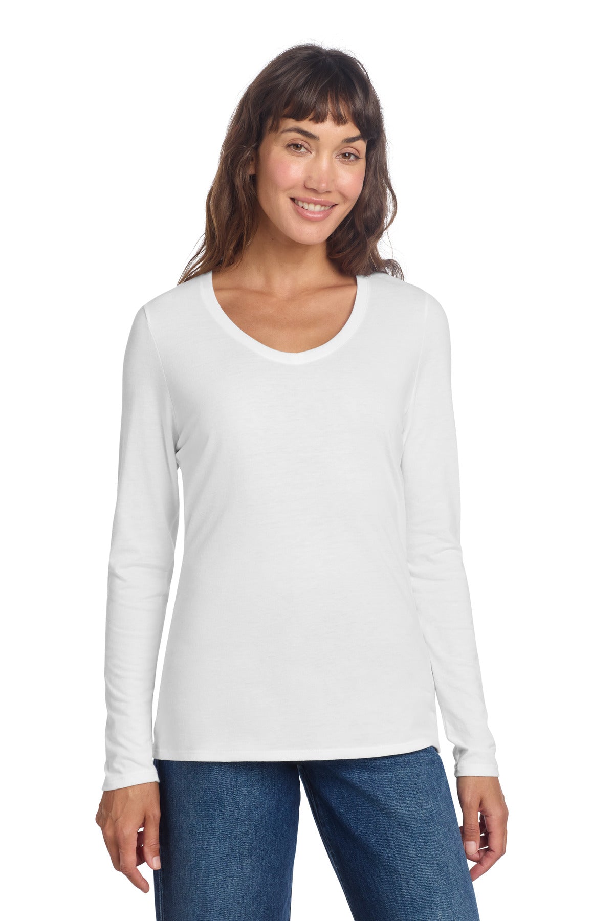 District DT135 Women's Perfect Tri Long Sleeve V-Neck Tee