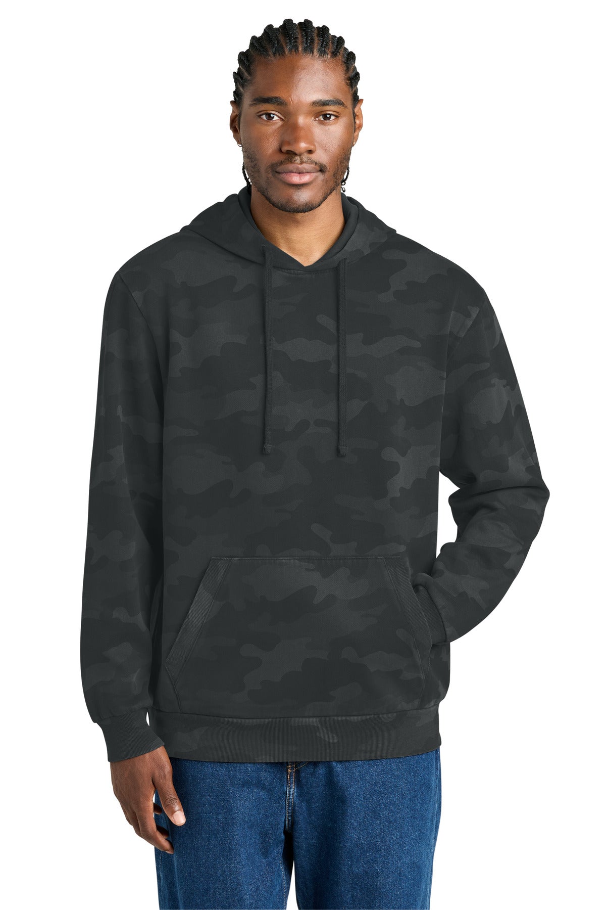 District Wash DT2200C Camo Fleece Hoodie