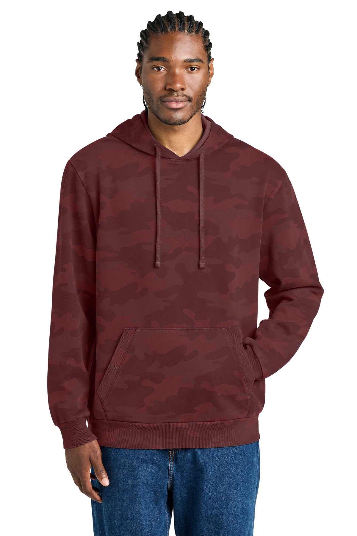District Wash DT2200C Camo Fleece Hoodie