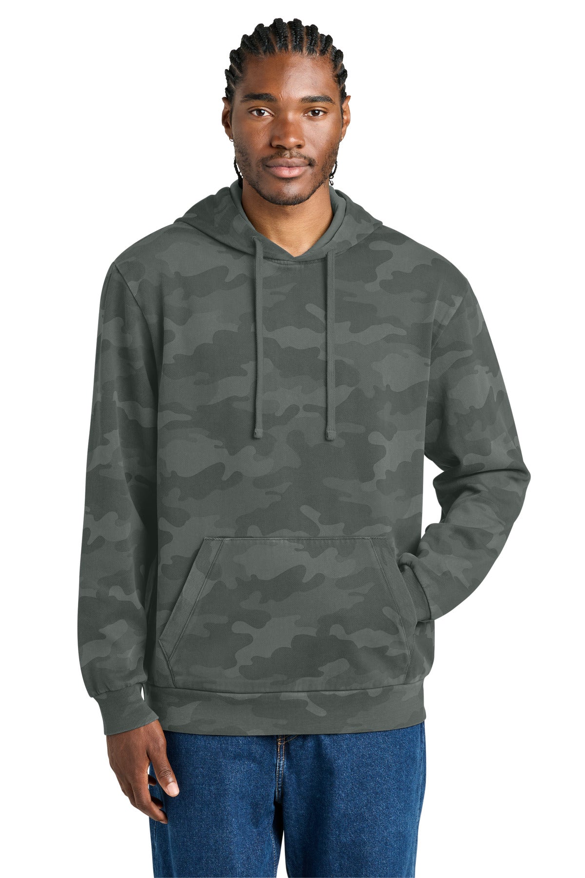 District Wash DT2200C Camo Fleece Hoodie