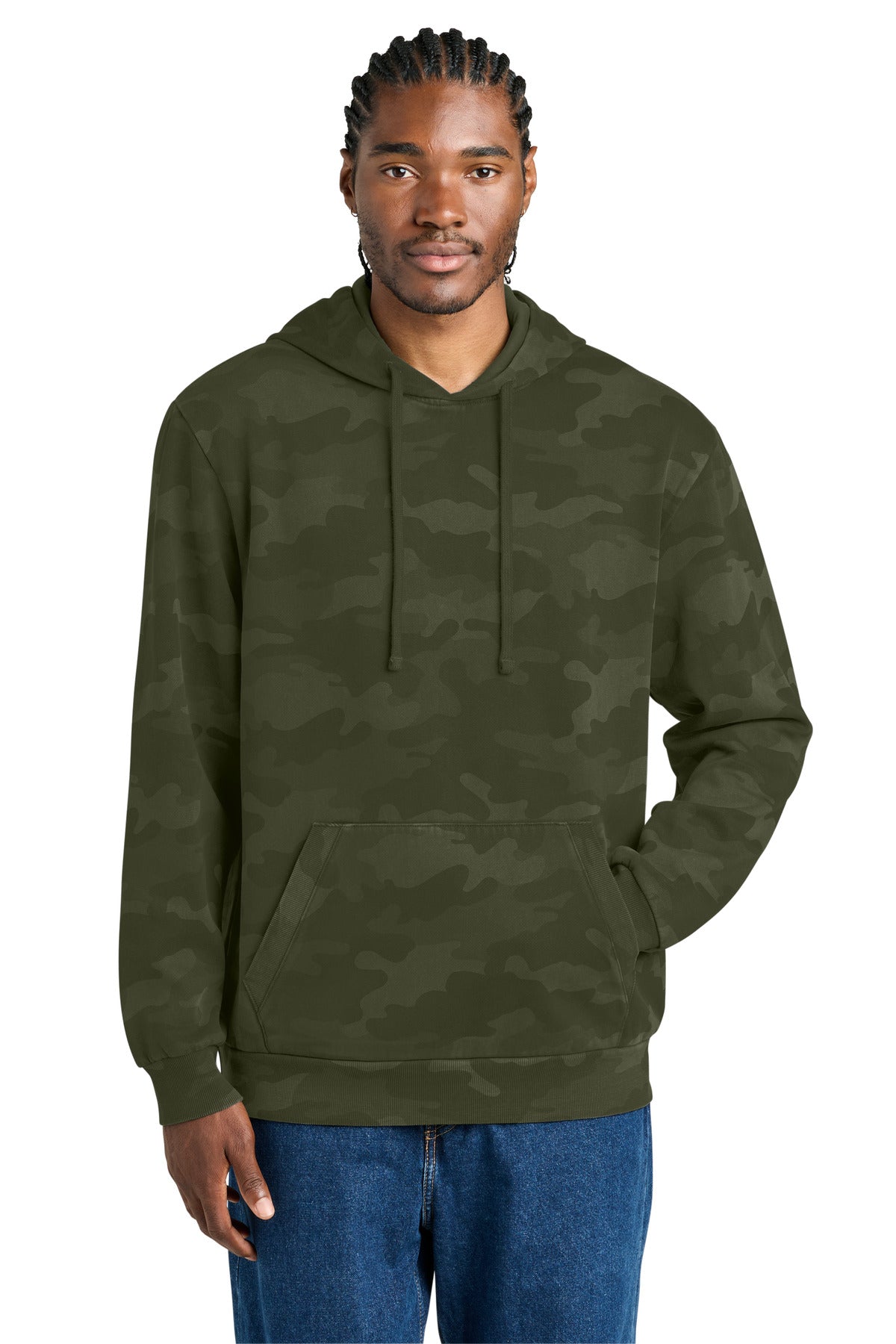 District Wash DT2200C Camo Fleece Hoodie