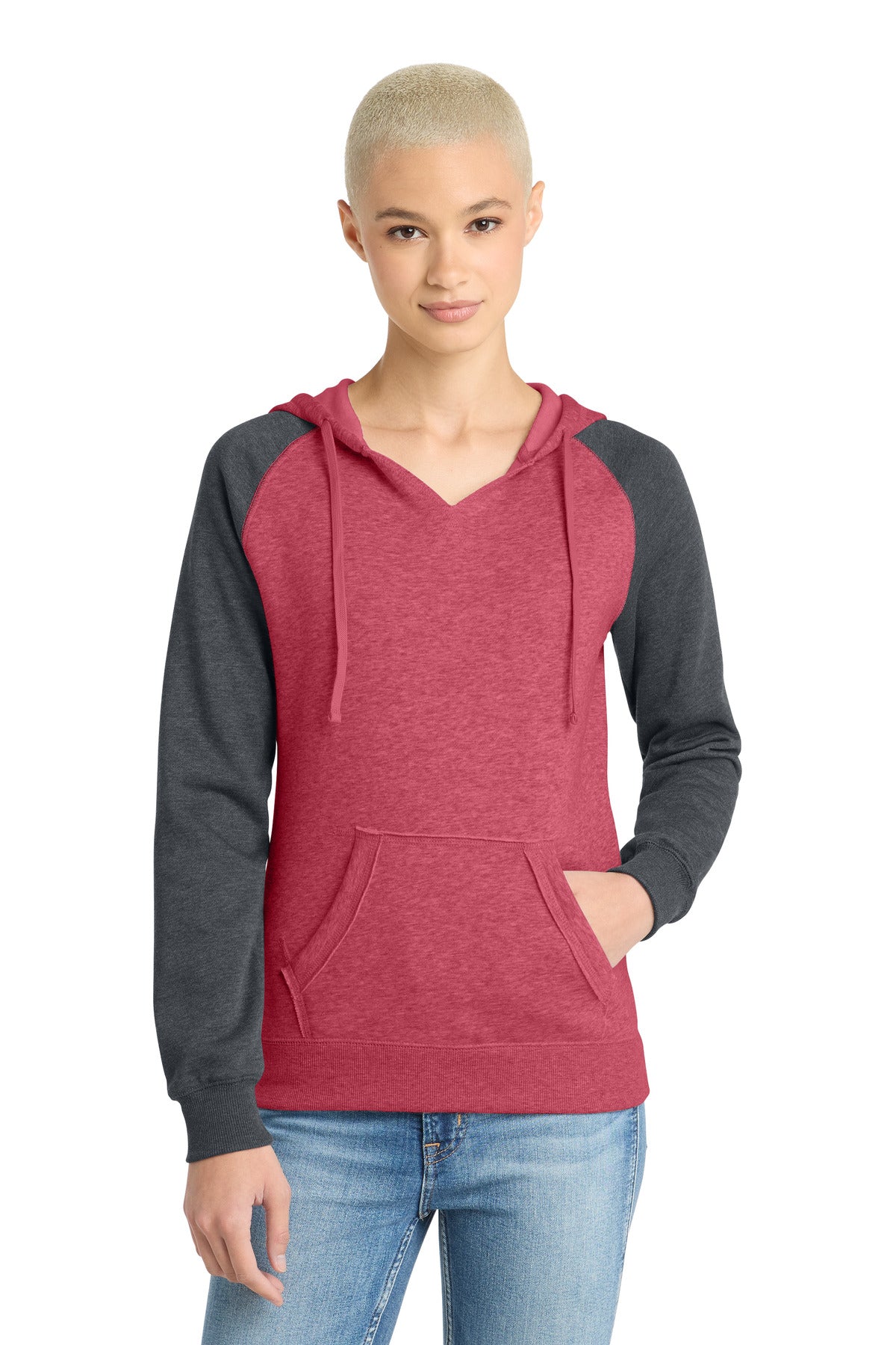 District DT296 Women's Lightweight Fleece Raglan Hoodie