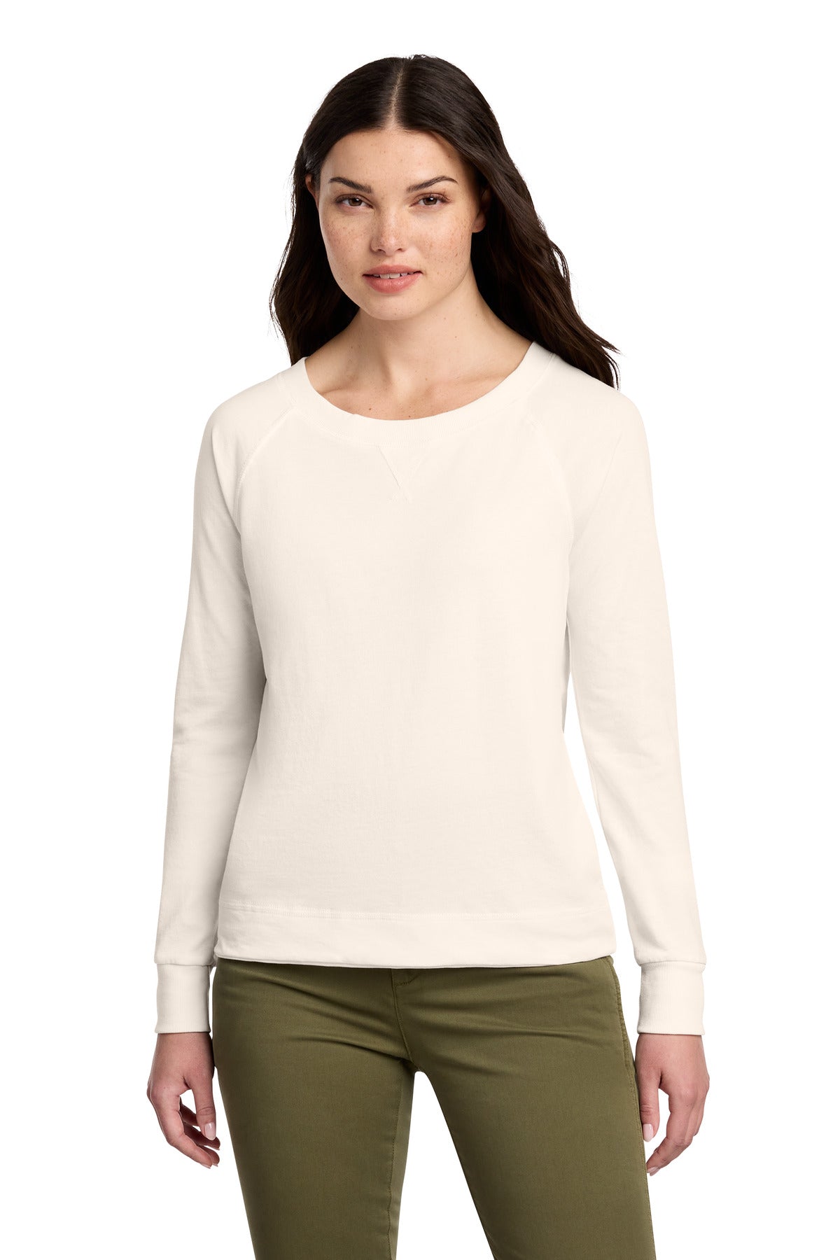 District DT672 Women's Featherweight French Terry Long Sleeve Crewneck