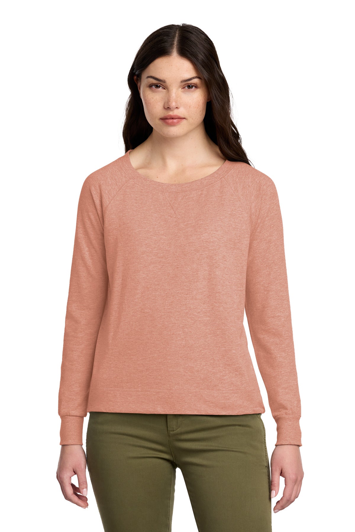 District DT672 Women's Featherweight French Terry Long Sleeve Crewneck