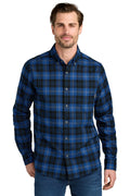 Eddie Bauer EB610 Long Sleeve Favorite Flannel Plaid Shirt