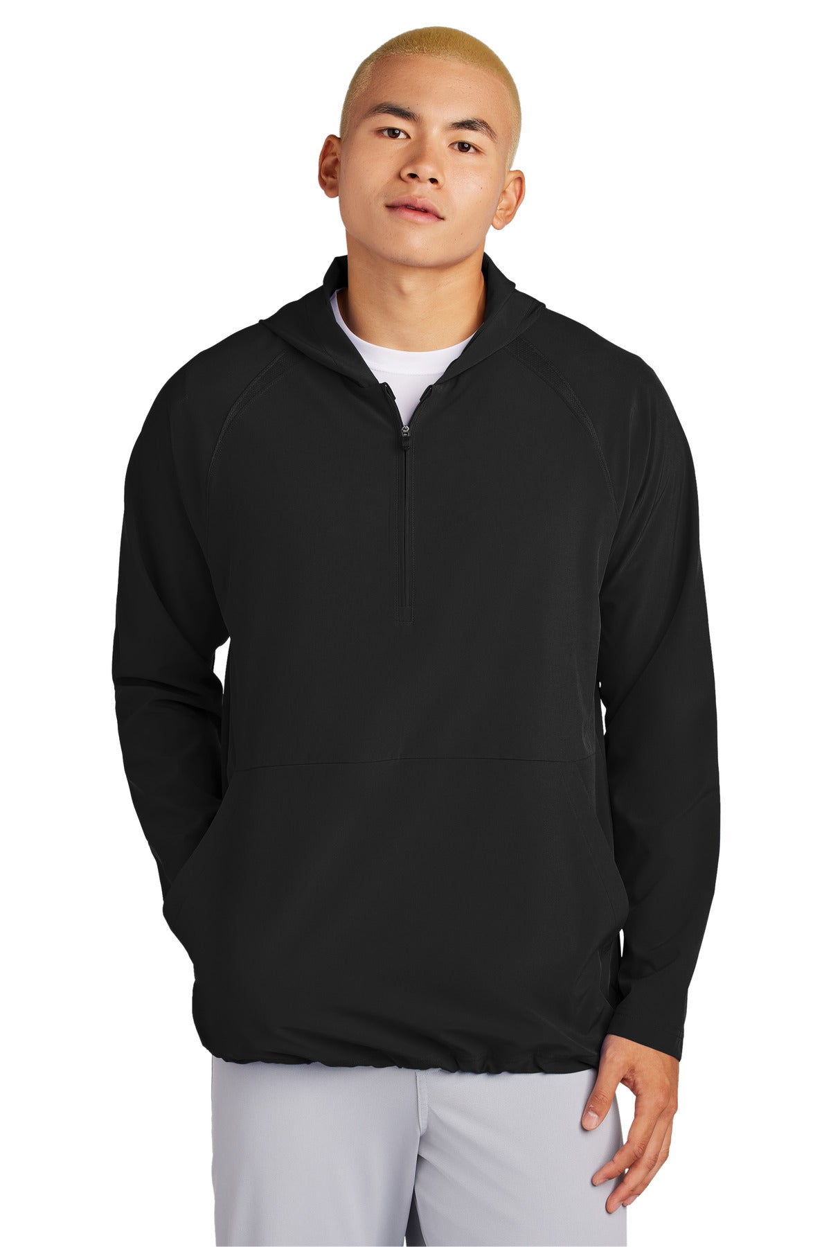 Repeat 1/2-Zip Long Sleeve Hooded Jacket - 3.5 oz | Sport-Tek JST488