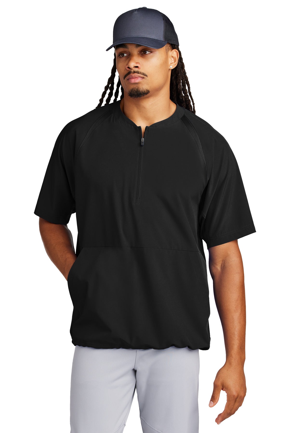 Chamarra Repeat de manga corta con 1/2 cremallera - 3.5 oz | Sport-Tek JST489