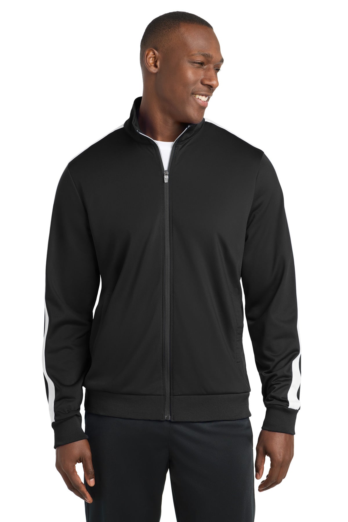 Tricot Sleeve Stripe Track Jacket | Sport-Tek JST94