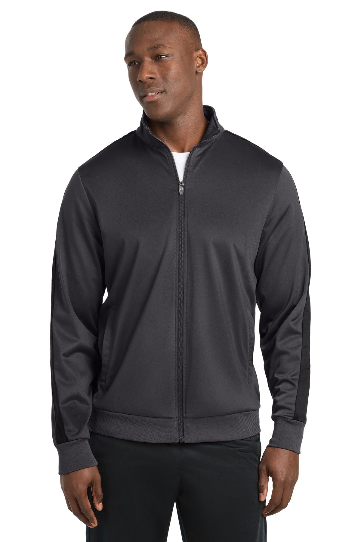 Tricot Sleeve Stripe Track Jacket | Sport-Tek JST94