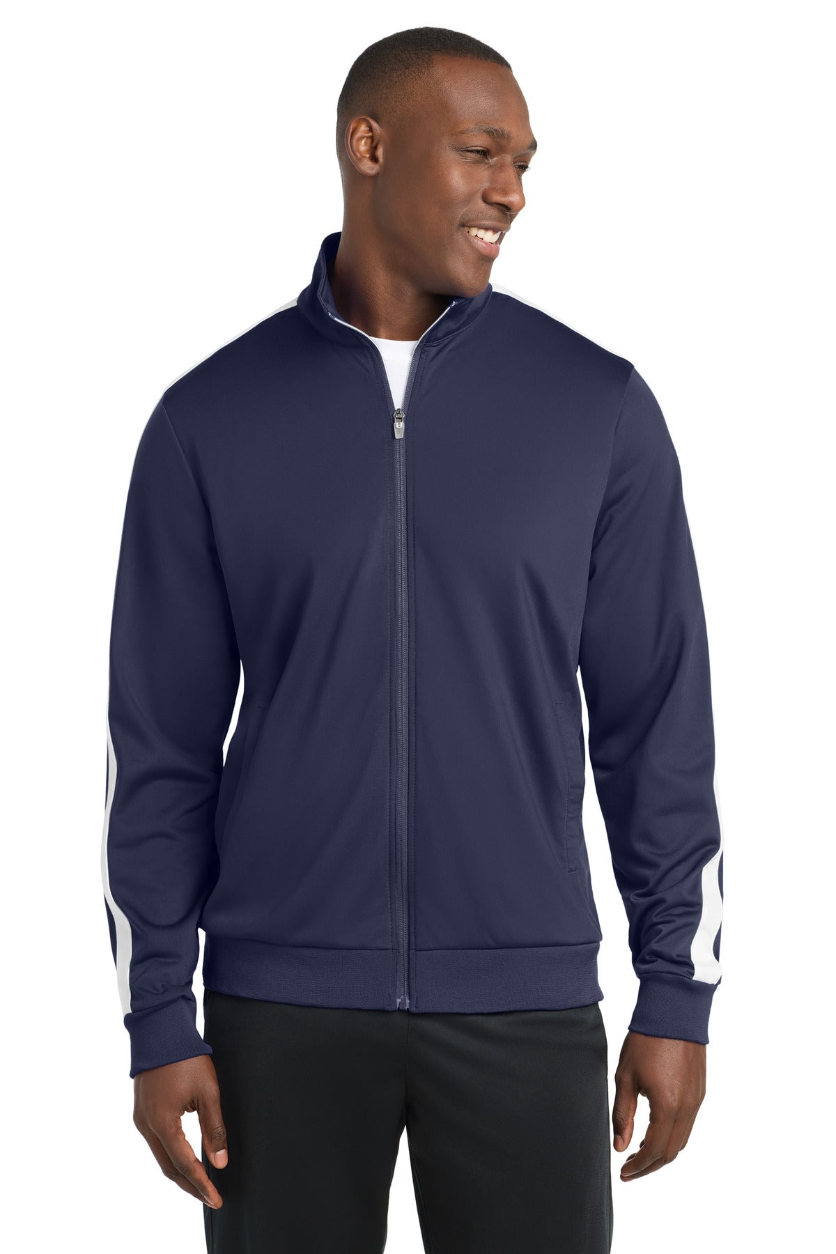 Tricot Sleeve Stripe Track Jacket | Sport-Tek JST94