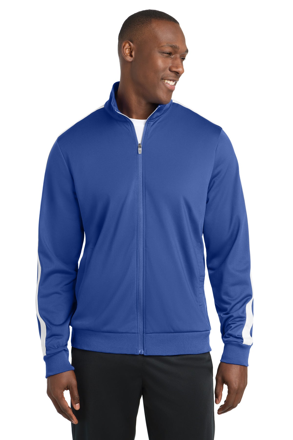 Tricot Sleeve Stripe Track Jacket | Sport-Tek JST94
