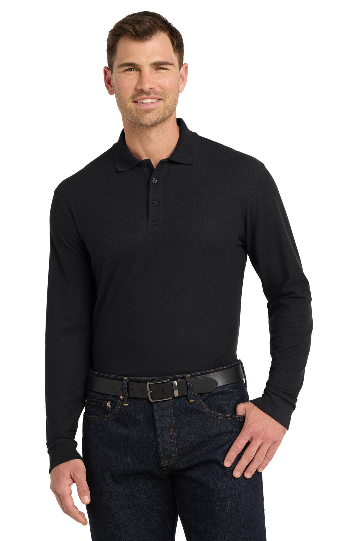 Port Authority K100LS Long Sleeve Core Classic Pique Polo