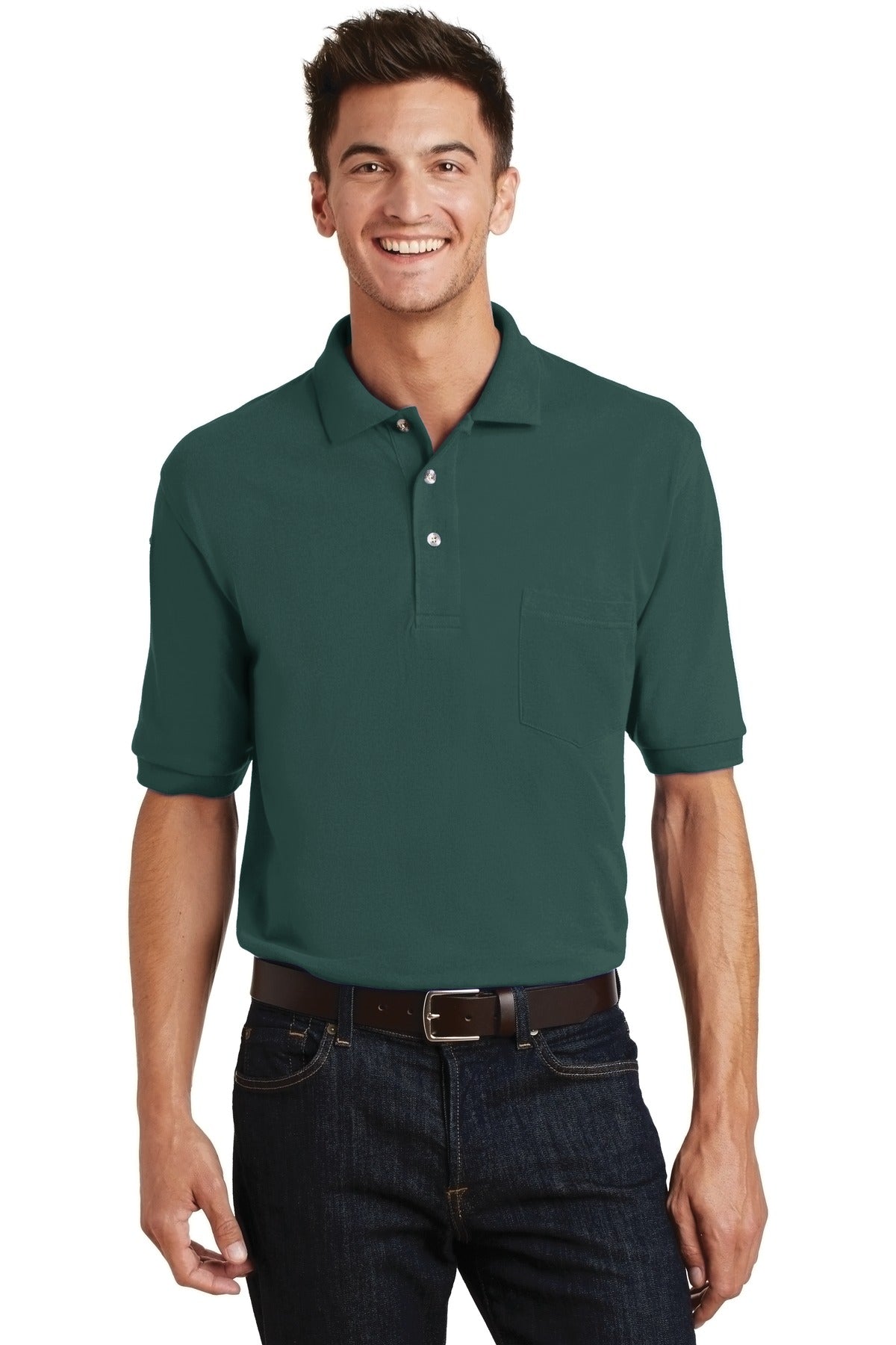 Port Authority K420P Heavyweight Cotton Pique Polo with Pocket