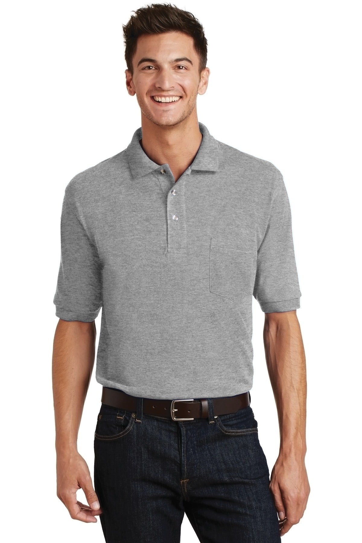 Port Authority K420P Heavyweight Cotton Pique Polo with Pocket