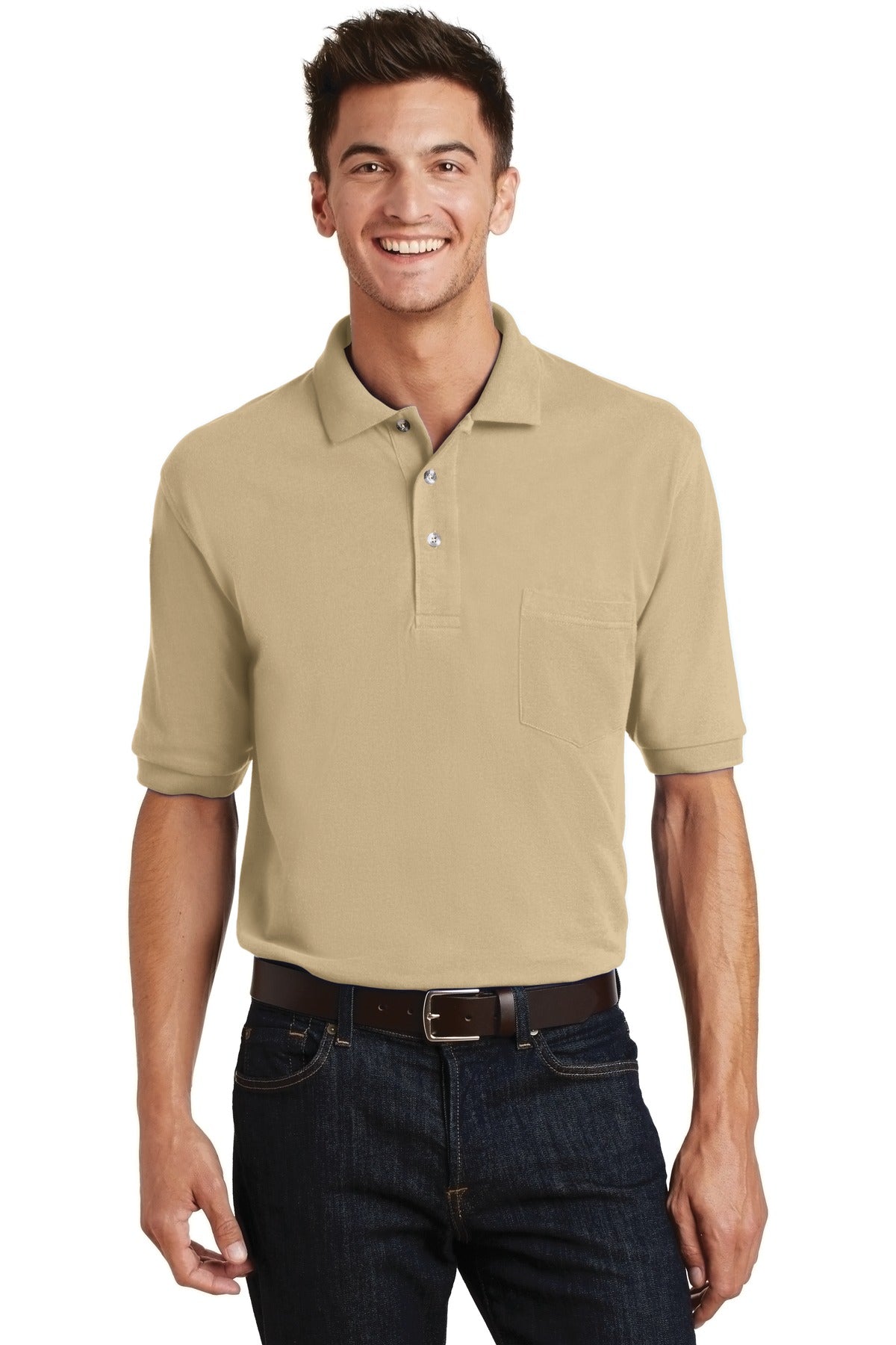 Port Authority K420P Heavyweight Cotton Pique Polo with Pocket