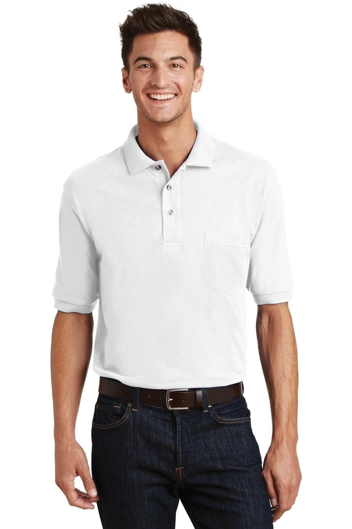 Port Authority K420P Heavyweight Cotton Pique Polo with Pocket