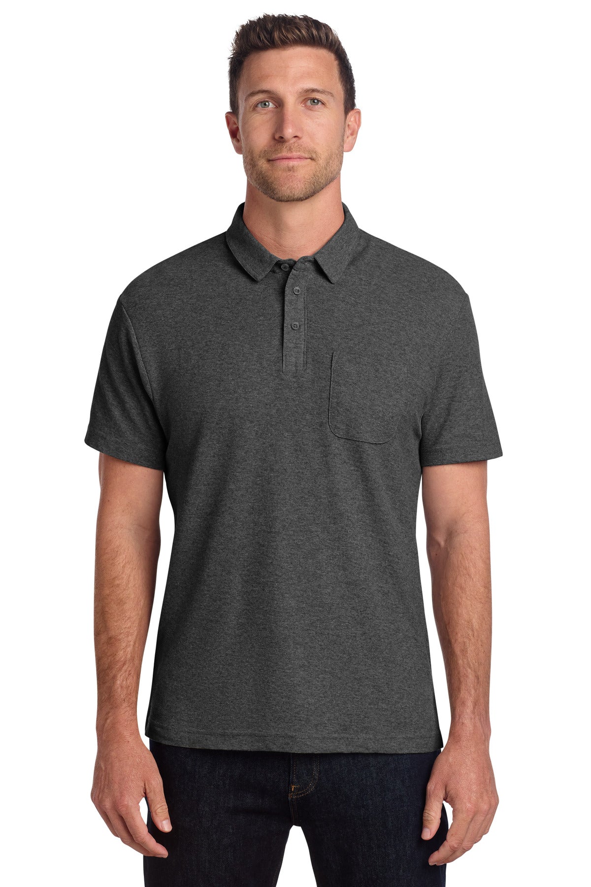 Port Authority K868 C-FREE Cotton Blend Pique Pocket Polo
