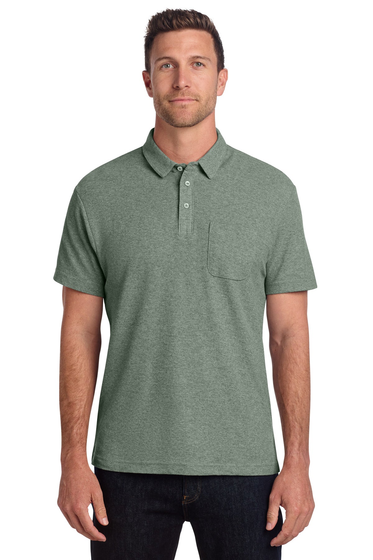 Port Authority K868 C-FREE Cotton Blend Pique Pocket Polo