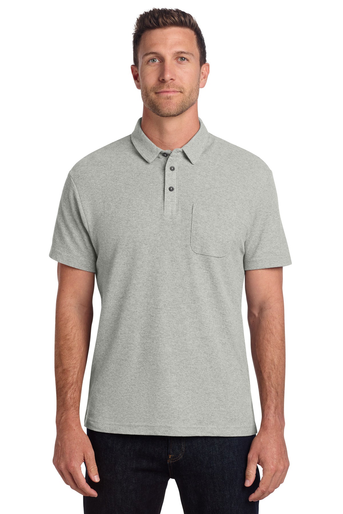 Port Authority K868 C-FREE Cotton Blend Pique Pocket Polo
