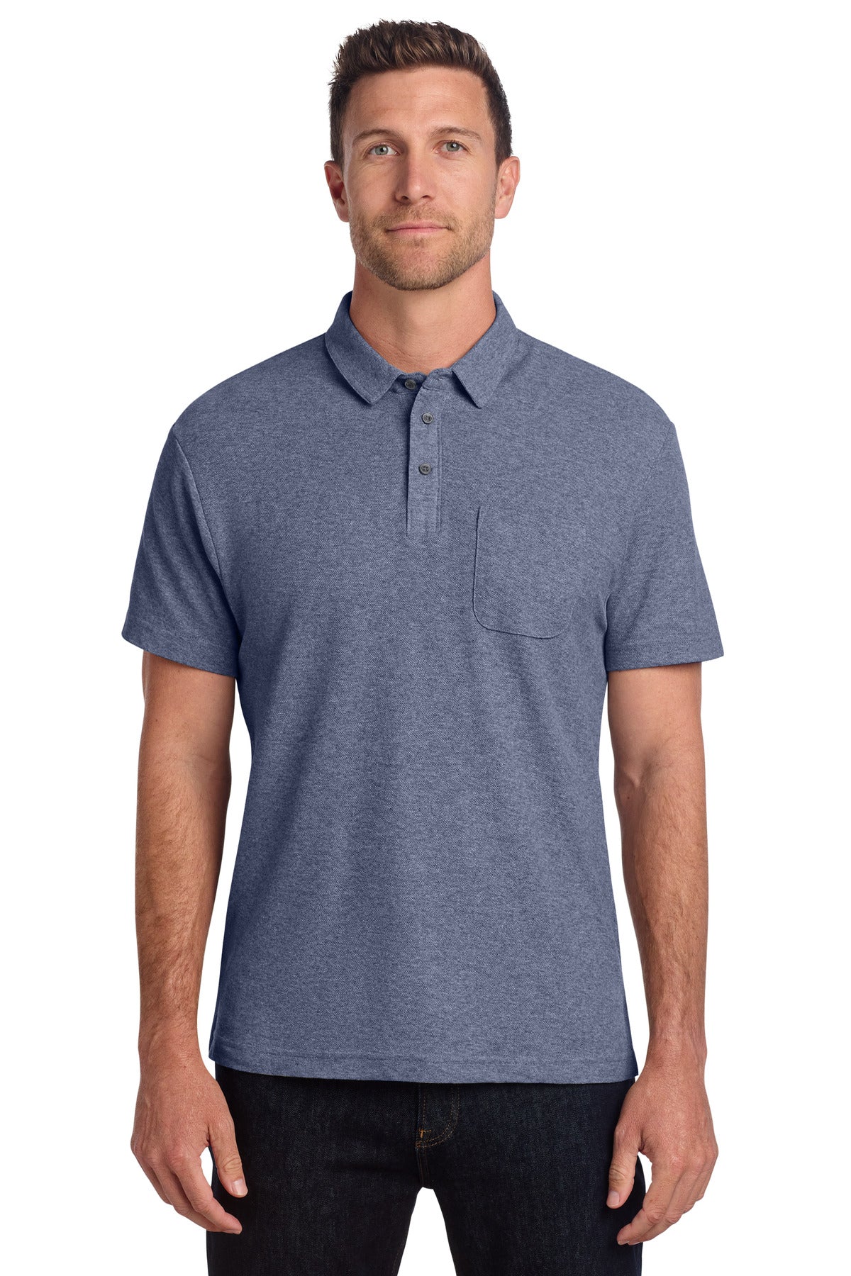 Port Authority K868 C-FREE Cotton Blend Pique Pocket Polo