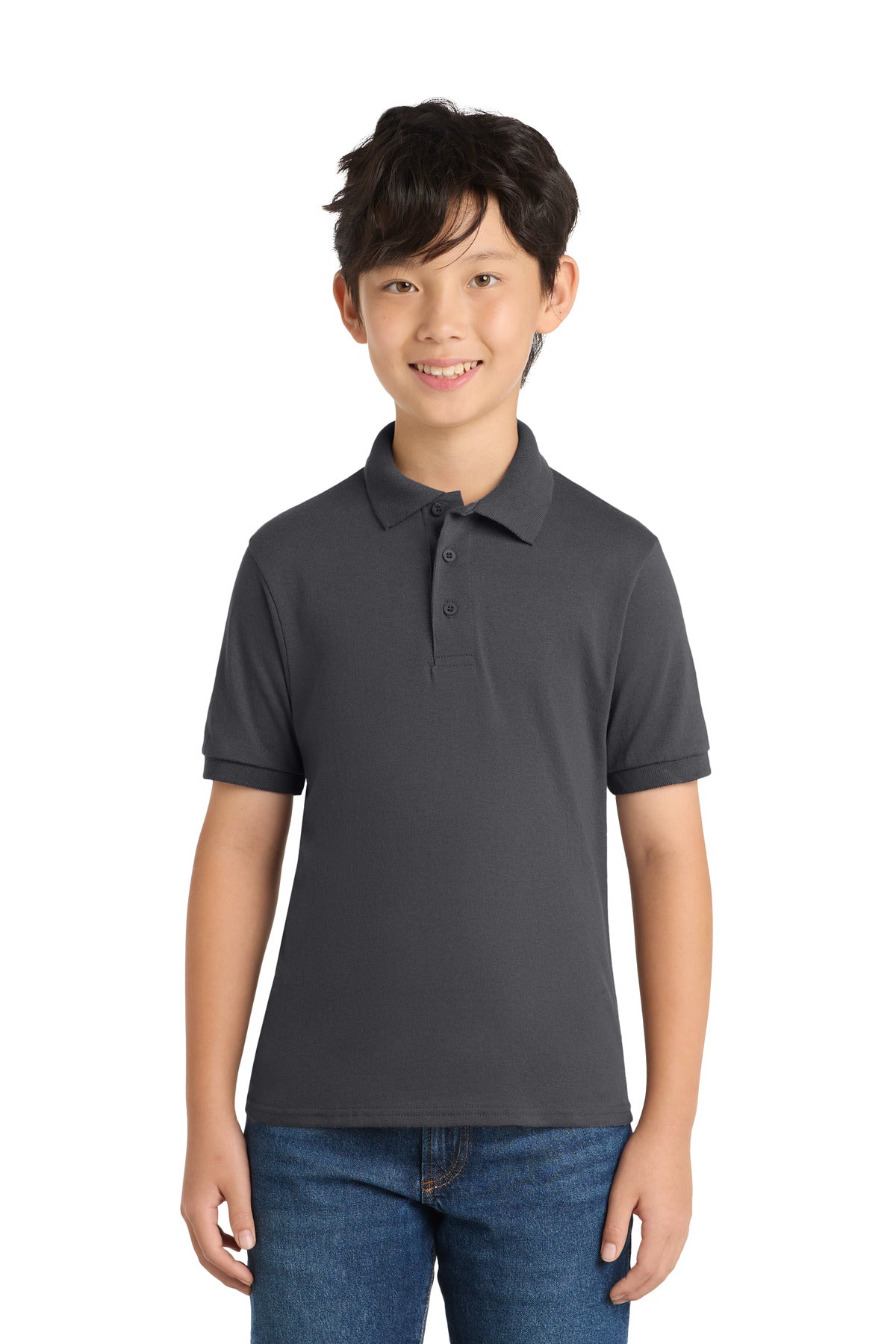 Port & Co KP55Y Youth Core Blend Jersey Knit Polo